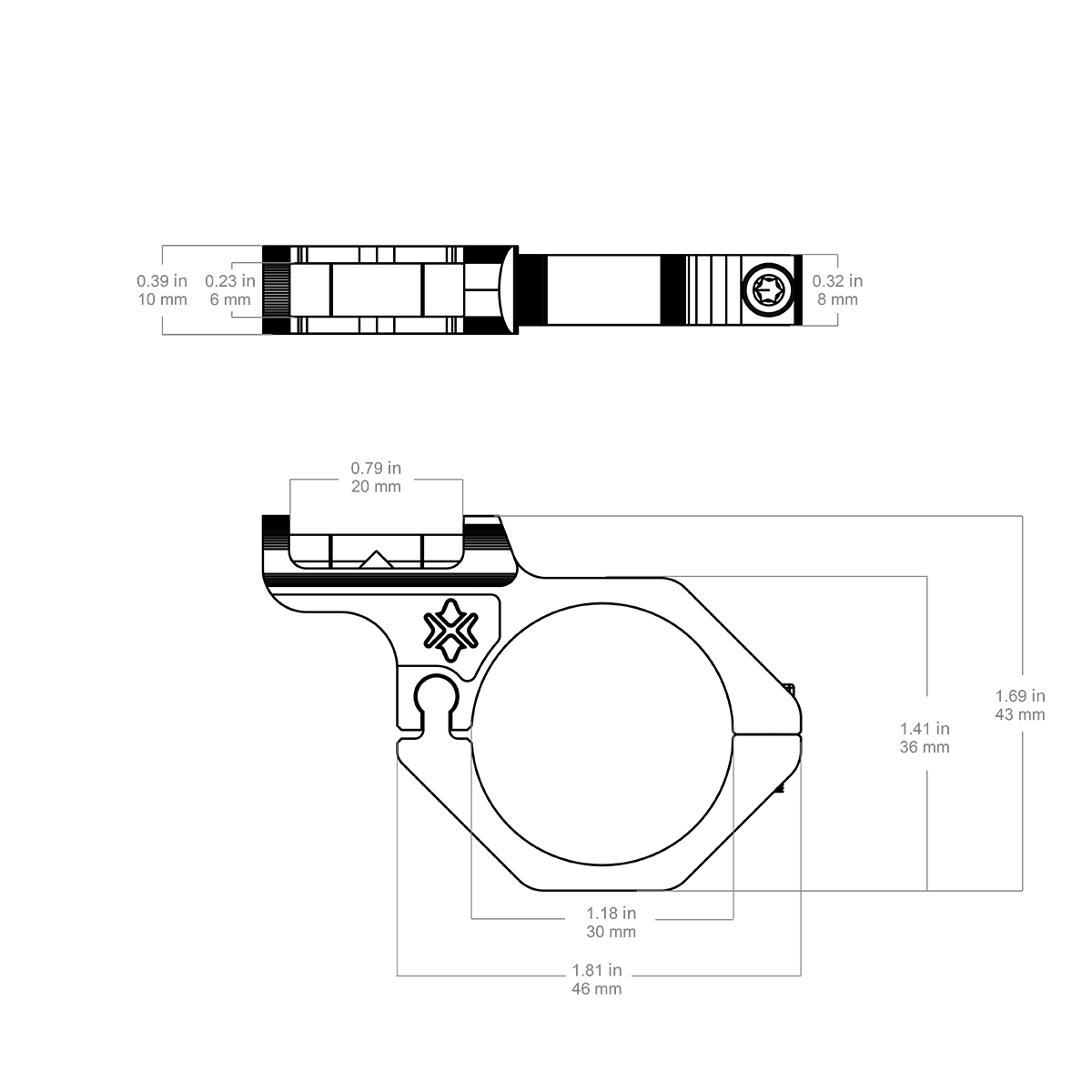 30 mm offest bubble level for rifle scope