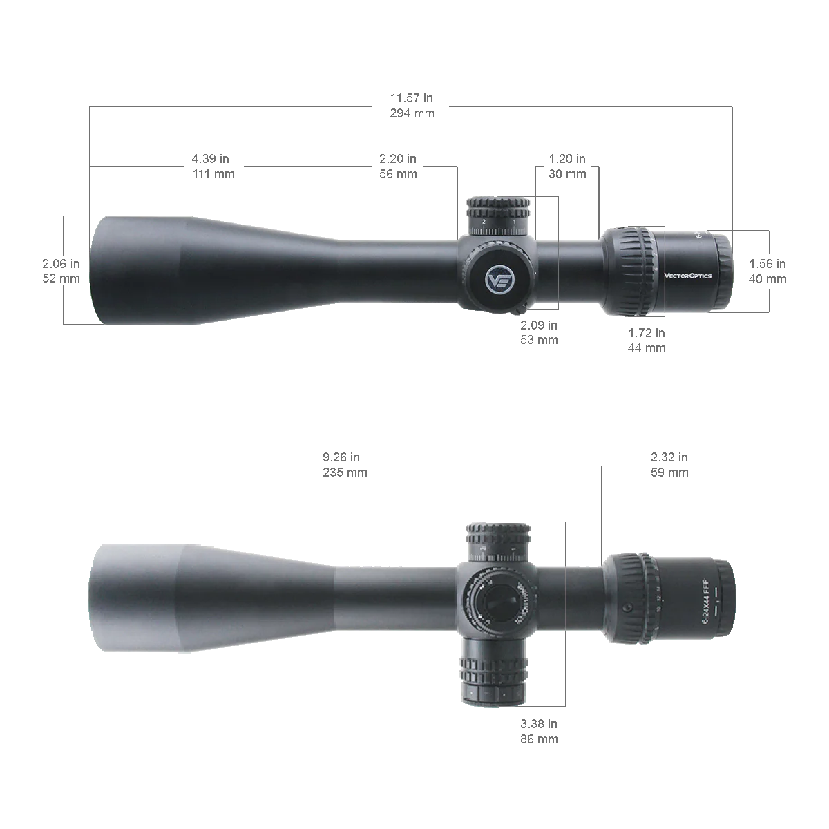 Vector Optics Veyron 6-24x44 IR First Focal Plane Verlicht richtkijker Vector Optics