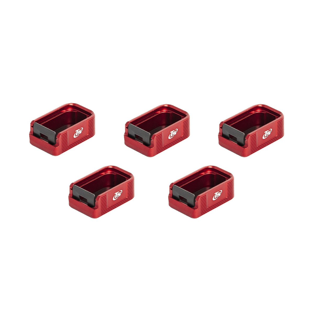 CZ Shadow 2, CZ 75 & SP-01 alu magazijnbodemplaten TS - set van 5 stuks | +2 patronen