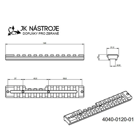 CZ 457 Picatinny rail JK-N