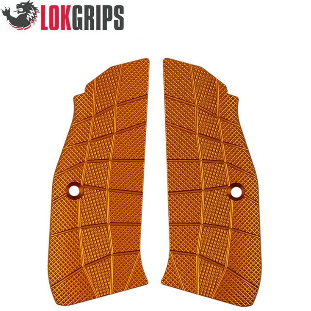 CZ 75 P-01, CZ 75 Compact alu greepplaten | Gridlok oranje