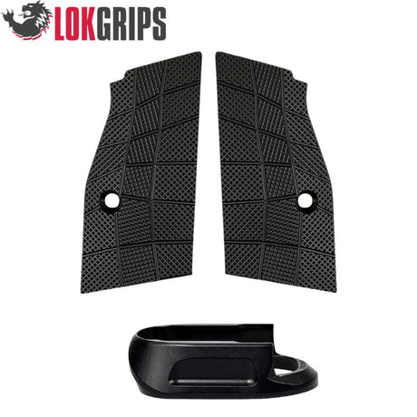CZ Shadow 2 Compact & Carry korte alu greepplaten & alu magwell | Gridlok_zwart
