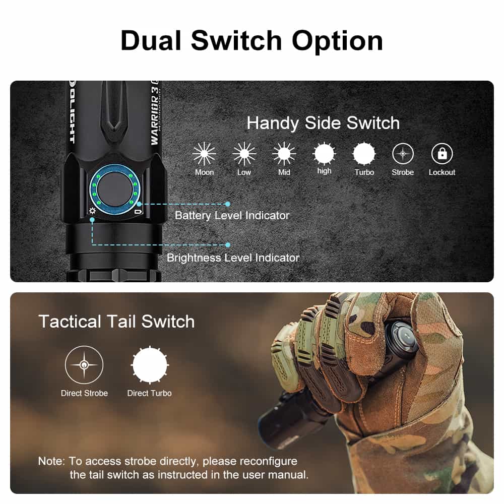 Olight Warrior 3S | tactische zaklamp | 2.300 lm